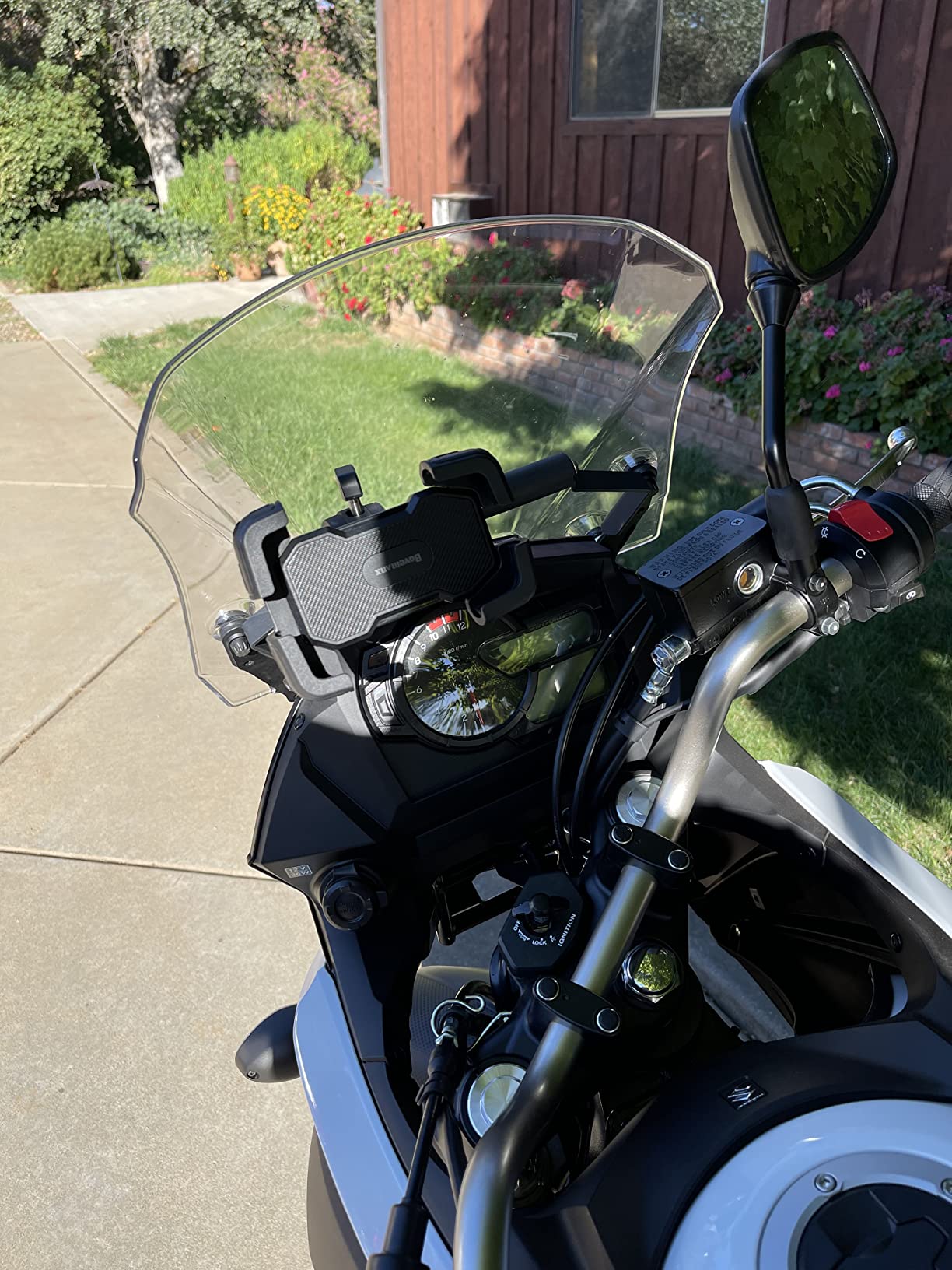Bovemanx Motorcycle Phone Mount Holder, [150mph Wind Anti-Shake][7.2inch Big Phone Friendly] Bike Phone Holder, Motorcycle Handlebar Cell Phone Clamp, Compatible with iPhone 16 Pro Max, Black customer photo 2