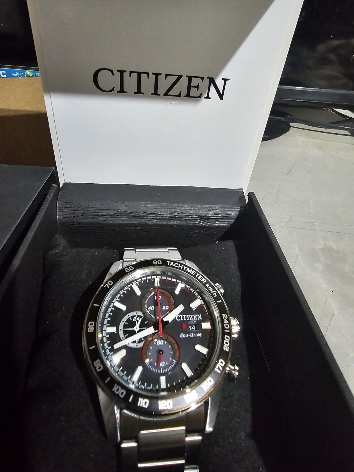 Citizen Men's Sport Casual Brycen Eco-Drive Chronograph Stainless Steel Watch, 12/24 Hour Time, Date, Tachymeter, 100 Meters Water Resistant, Spherical Mineral Crystal, Weekender customer photo 1