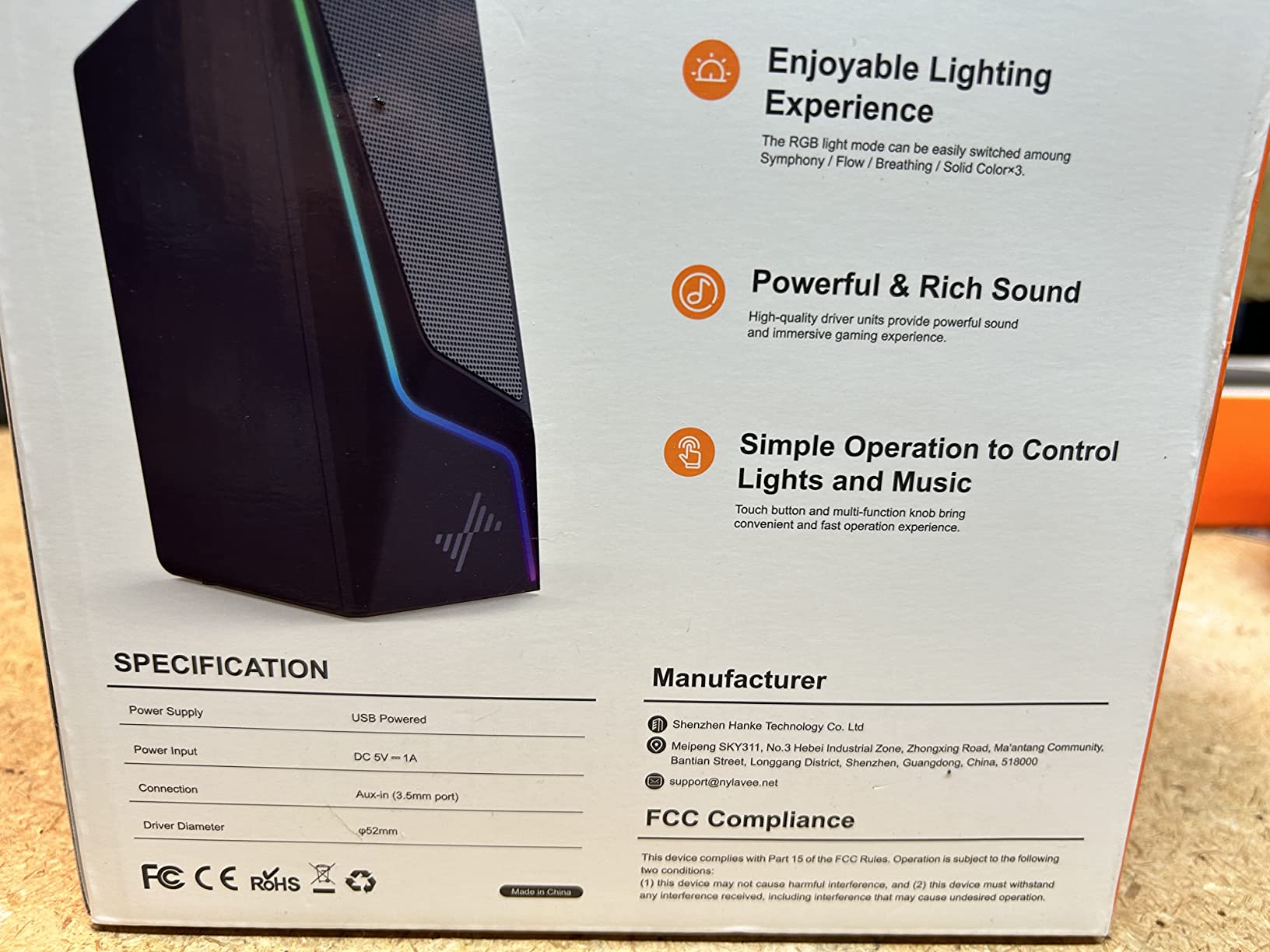 Nylavee Computer Speakers for Desktop, PC Speakers with 6 Lighting Modes customer photo 1