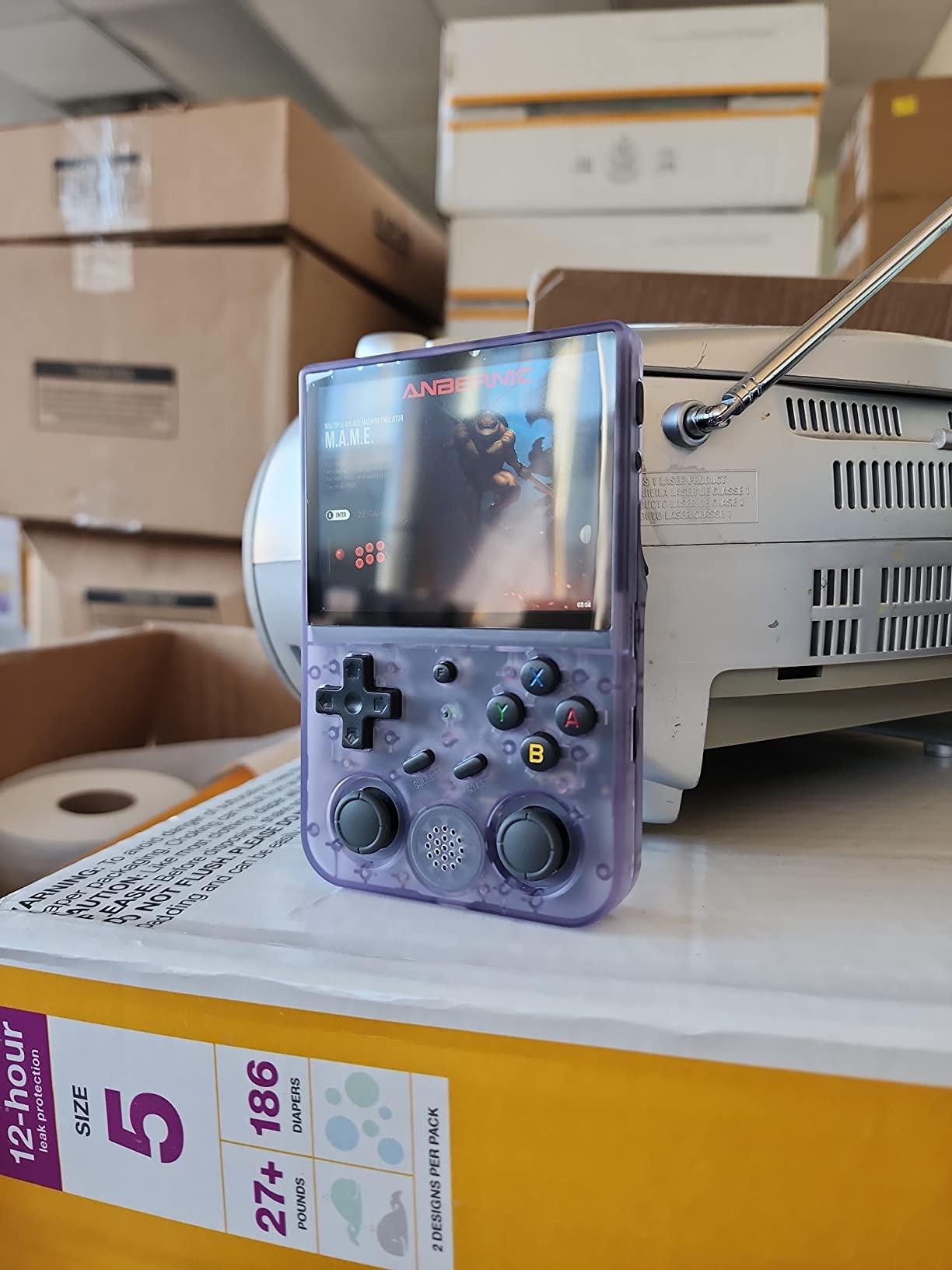 Voacle Anbernic RG353V Retro Handheld Game Console, Dual OS Android 11 and Linux System Support 5G WIFI 4.2 Bluetooth Moonlight Streaming TV Output 64G SD Card 4452 Games (RG353V-Purple) customer photo 1