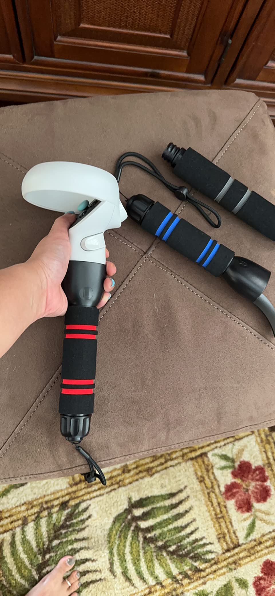 YOGES VR Game Handle Accessories Compatible with Oculus Quest 2 Controllers, Dual Handles Extension Grips Compatible with Meta Quest 2 Accessories for Beat Saber Supernatural Gorilla Tag Games customer photo 1