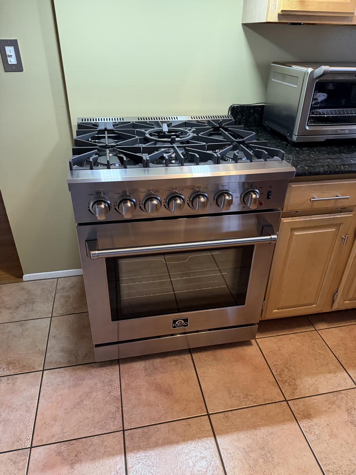 Lazio 30-Inch Dual Fuel Range, 5 Burners, 4.32 cu.ft. True Convection Oven with Air Fryer & Griddle customer photo 1