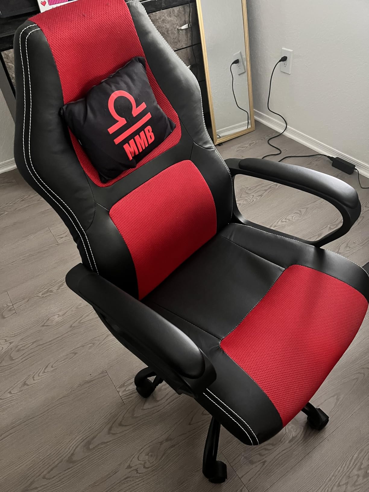 Gaming Chair PC Computer Chair Office Chair for Adult Teen Kids, Ergonomic PU Leather Gamer Chair with Lumbar Support High Back Adjustable Rolling Swivel Desk Chair, Black customer photo 2