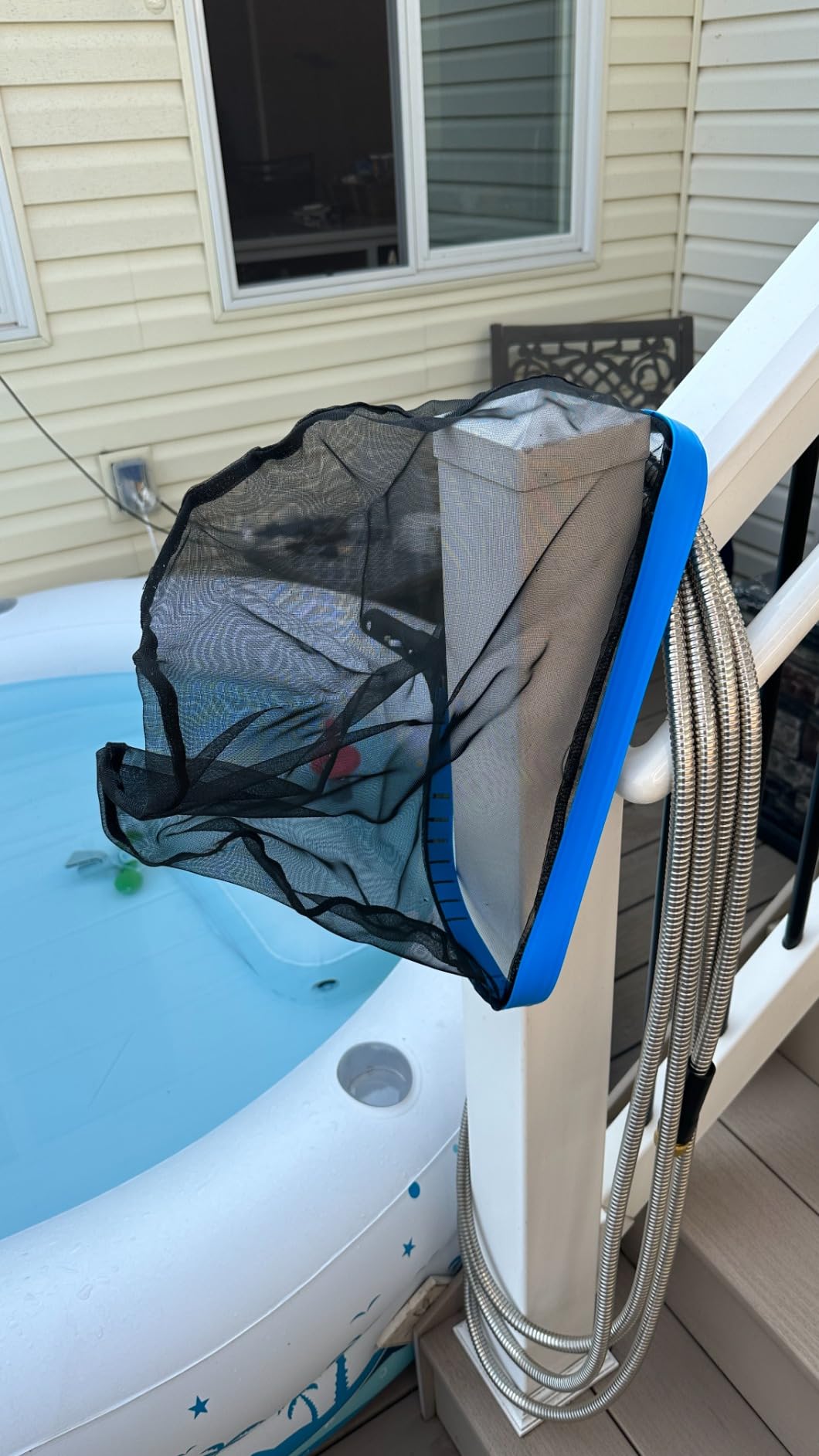 Pool Skimmer Net for Pool Cleaning, Heavy Duty Pool Net Skimmer with Fine Mesh & Deep Bag, Aluminum Frame Pool Leaf Net for Above Ground & In-Ground Pools, Pond Cleaning Leaf Rake Net (No Pole) customer photo 2
