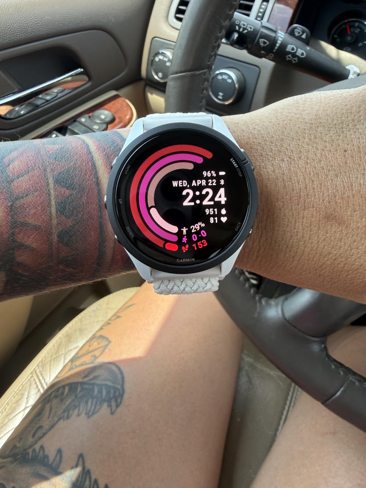 Garmin Forerunner® 265, Running Smartwatch, 46mm, Whitestone/Tidal Blue customer photo 2