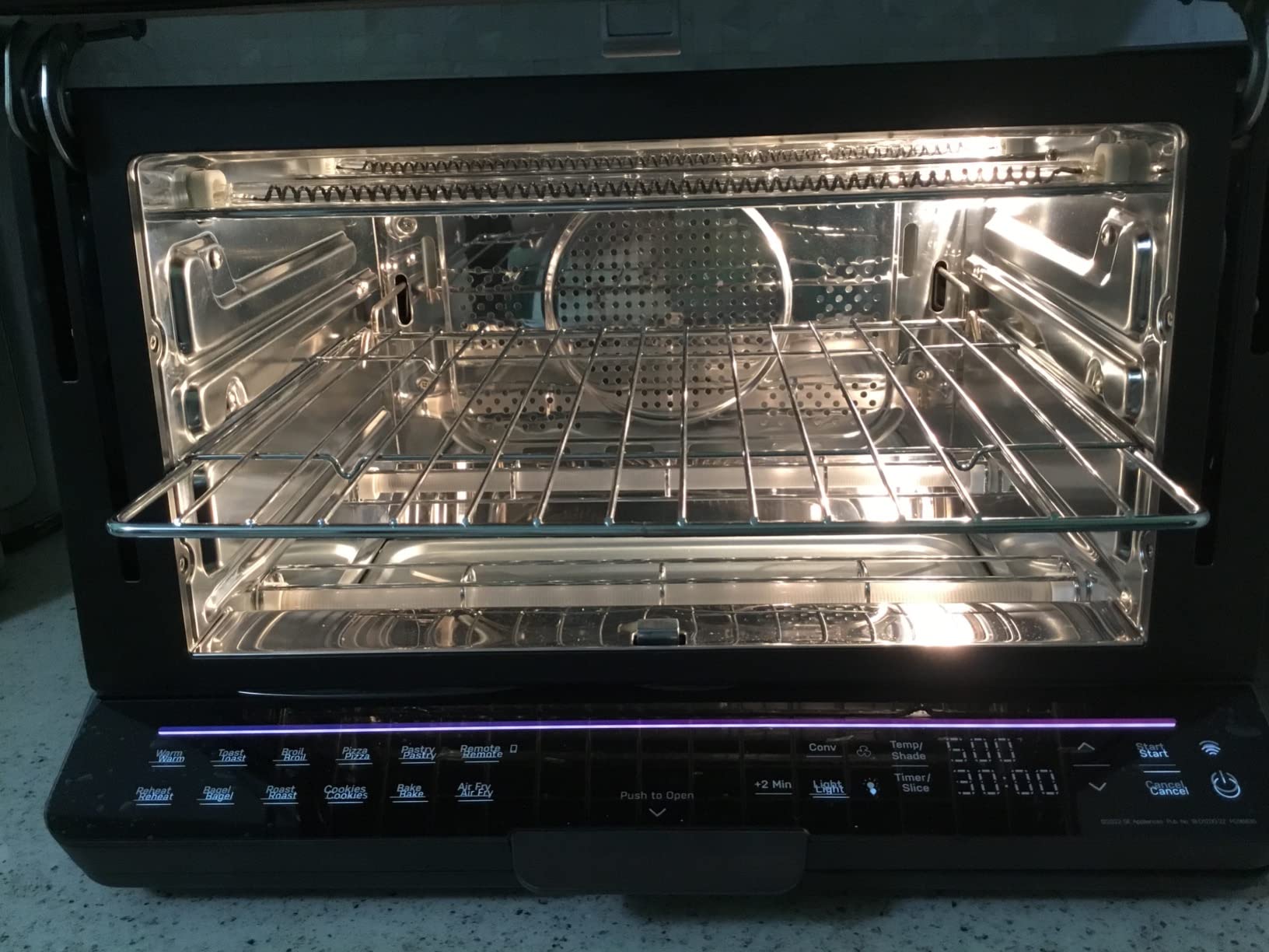 GE Profile Smart Oven with No Preheat, 11-in-1 Countertop Oven including Air Fry, Warm, Toast, Broil, Roast, Pastry, Reheat, and more, WiFi and Smart Connected, Black customer photo 2