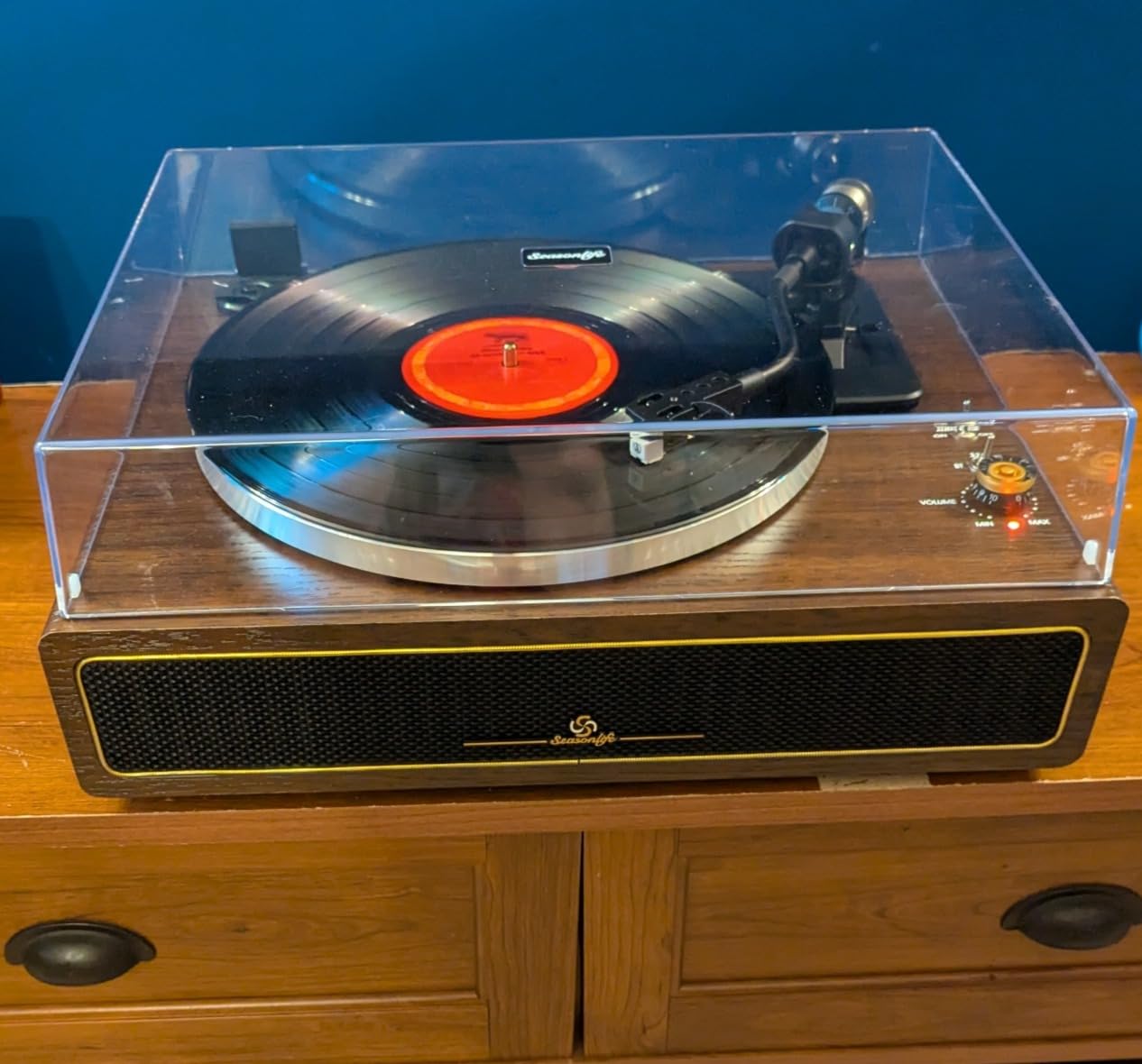 Seasonlife® All-in-One Record Player with 4 Speakers & Bluetooth, Brown customer photo 2