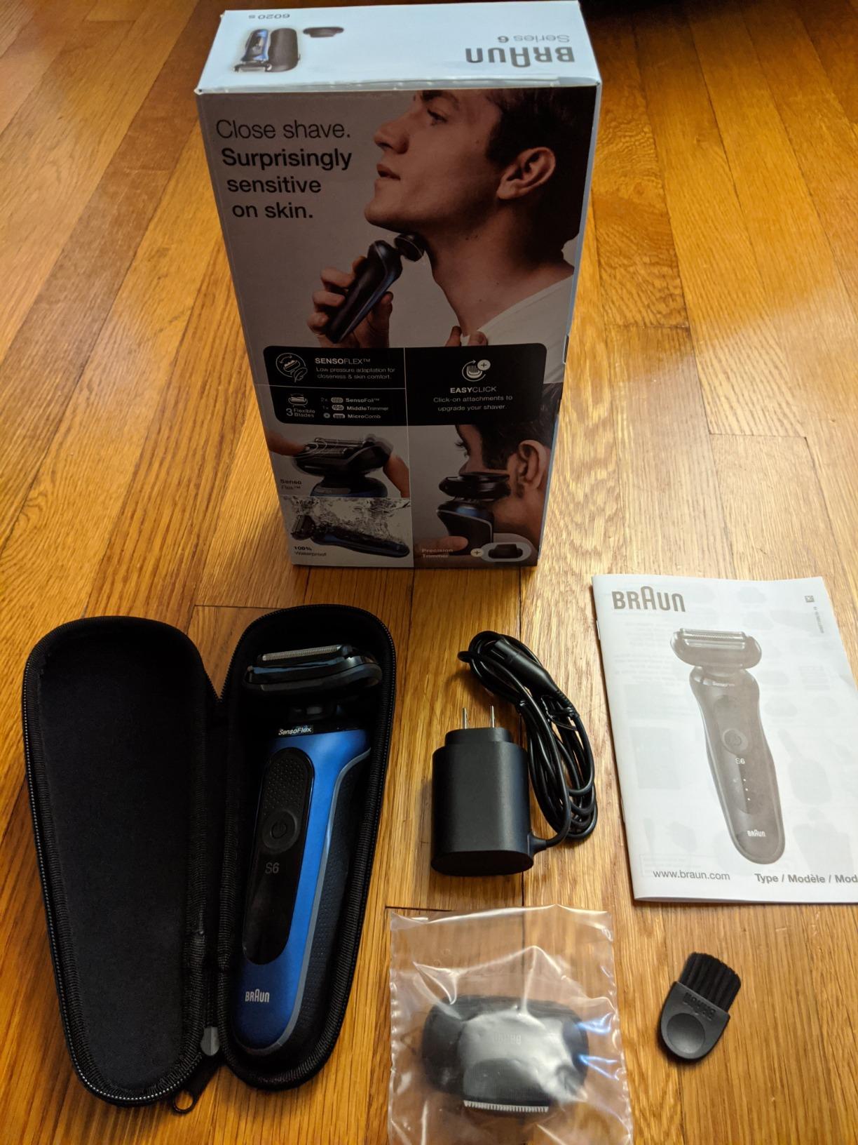 Braun Series 6 6040cs Electric Shaver with Charging Stand, Precision Trimmer, Wet & Dry, Rechargeable, Cordless Foil Shaver, Blue customer photo 2