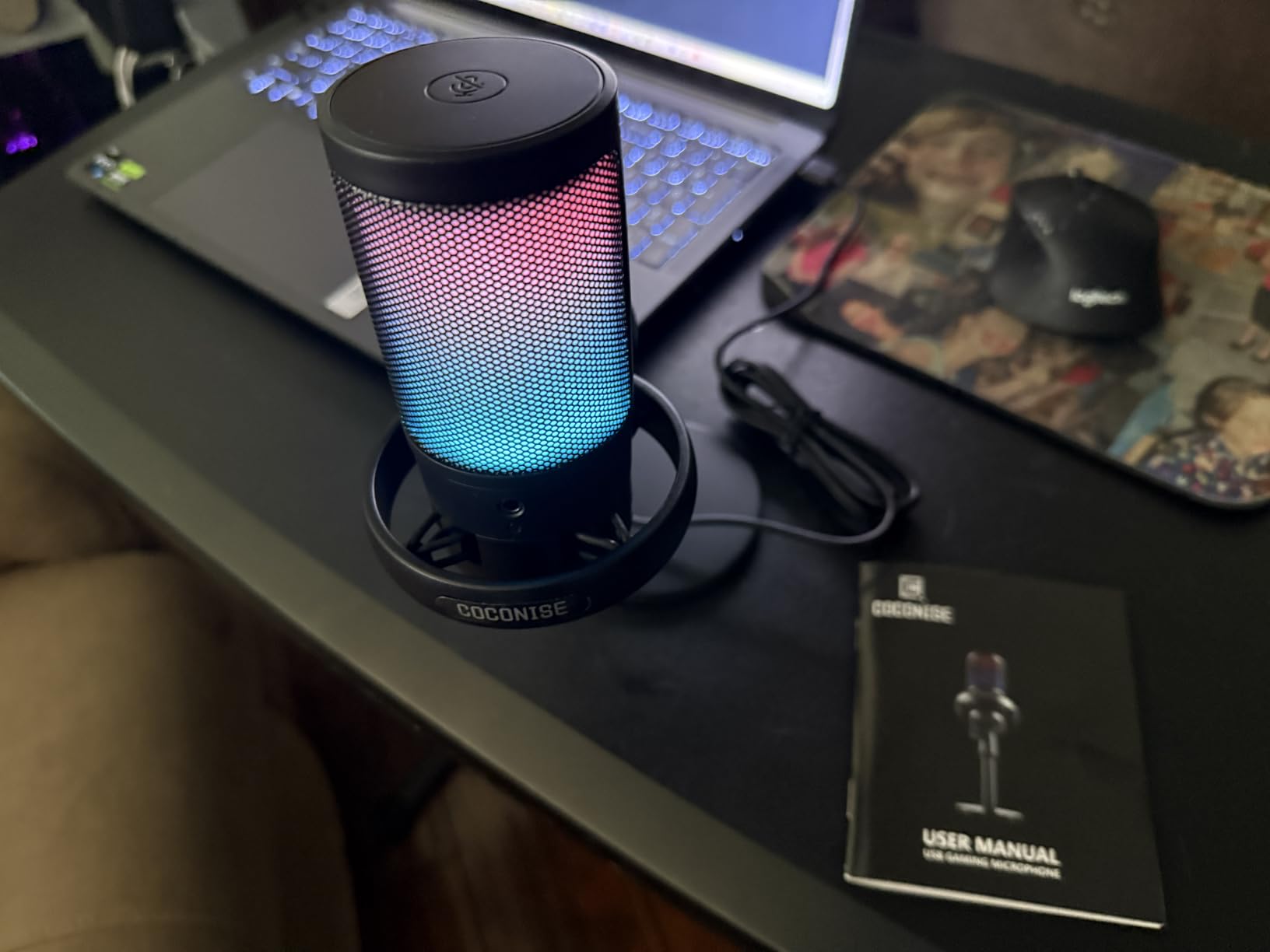 Gaming Microphone for PC: USB Mic for Podcasts Videos & Streaming - Condenser Mic with Quick Mute & Pop Filter - RGB Microphone Gift for Gamer boys - Compatible with PS4/5 & Computer & Laptop customer photo 1