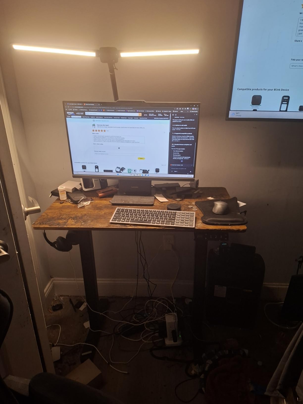 Claiks Electric Height Adjustable Standing Desk, 48x24 Inch, Rustic Brown customer photo 1