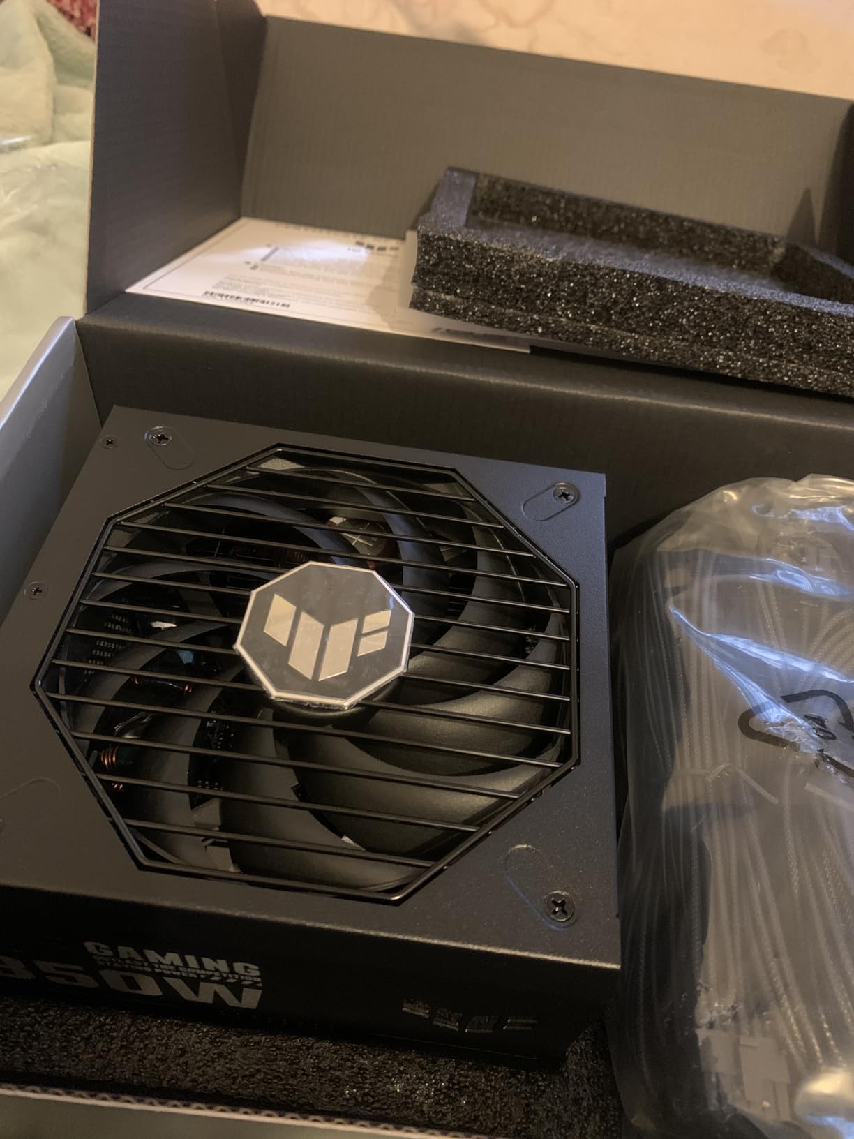 ASUS TUF Gaming 850W Gold (850 Watt, ATX 3.1 Compatible, Fully Modular Power Supply, 80+ Gold, Military-Grade Components, Dual Ball Bearing, Axial-tech Fan, PCB Coating, 10 Year Warranty) customer photo 1