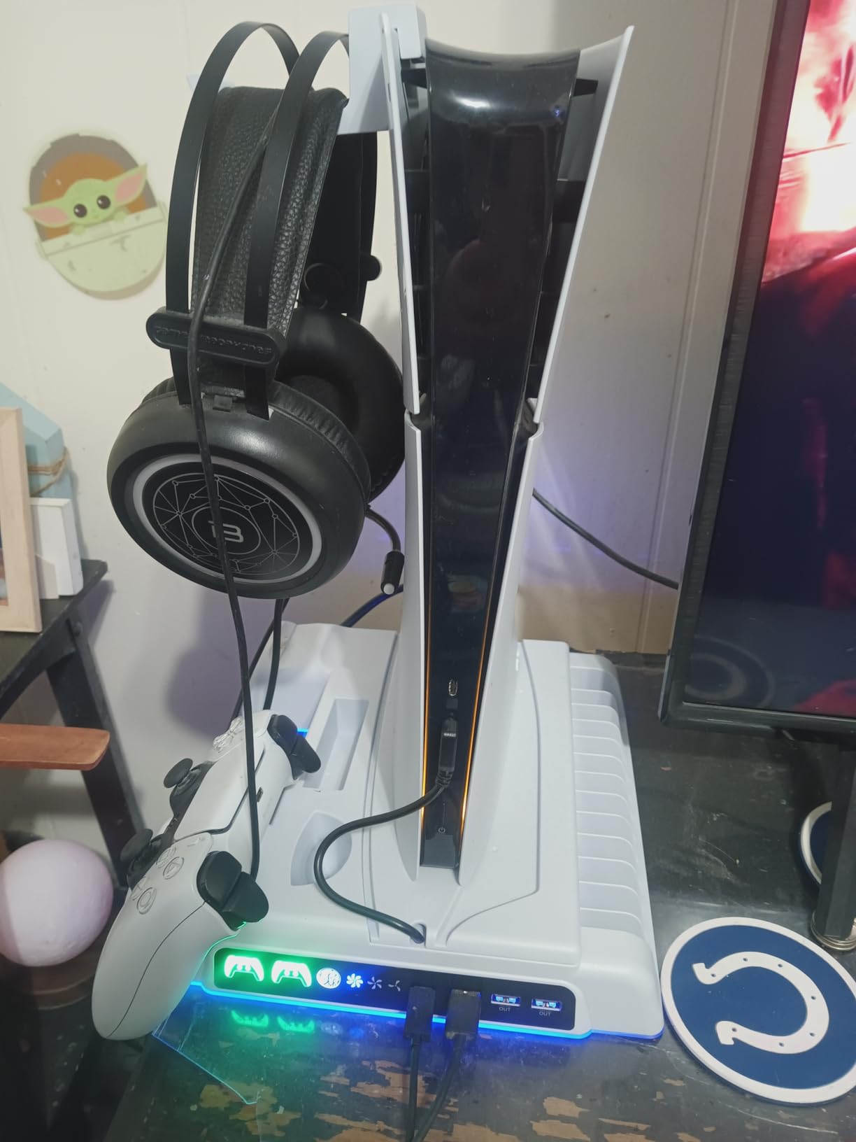 Cooling Stand for PS5/ Slim/Pro Disc & Digital Console, PS5 Cooling Station with Dual Controller Charging Station for PlayStation 5 Console, P S5 Accessories Stand with AUTO Adjustable Fan customer photo 2