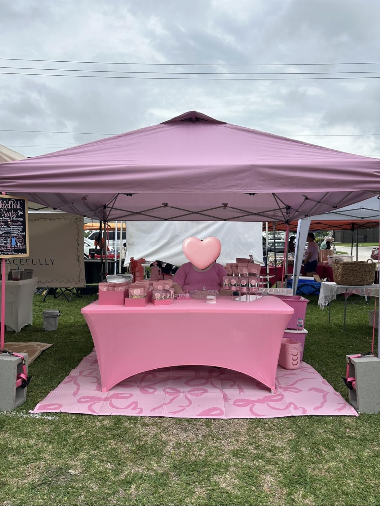 CROWN SHADES Canopy Tent 10x10 Pop Up Canopy with Side Pockets, Grid White customer photo 2