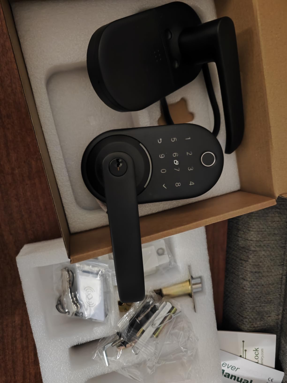Smart Door Handle Lock with Keypad, Yamiry Fingerprint Knob for Front Door customer photo 2
