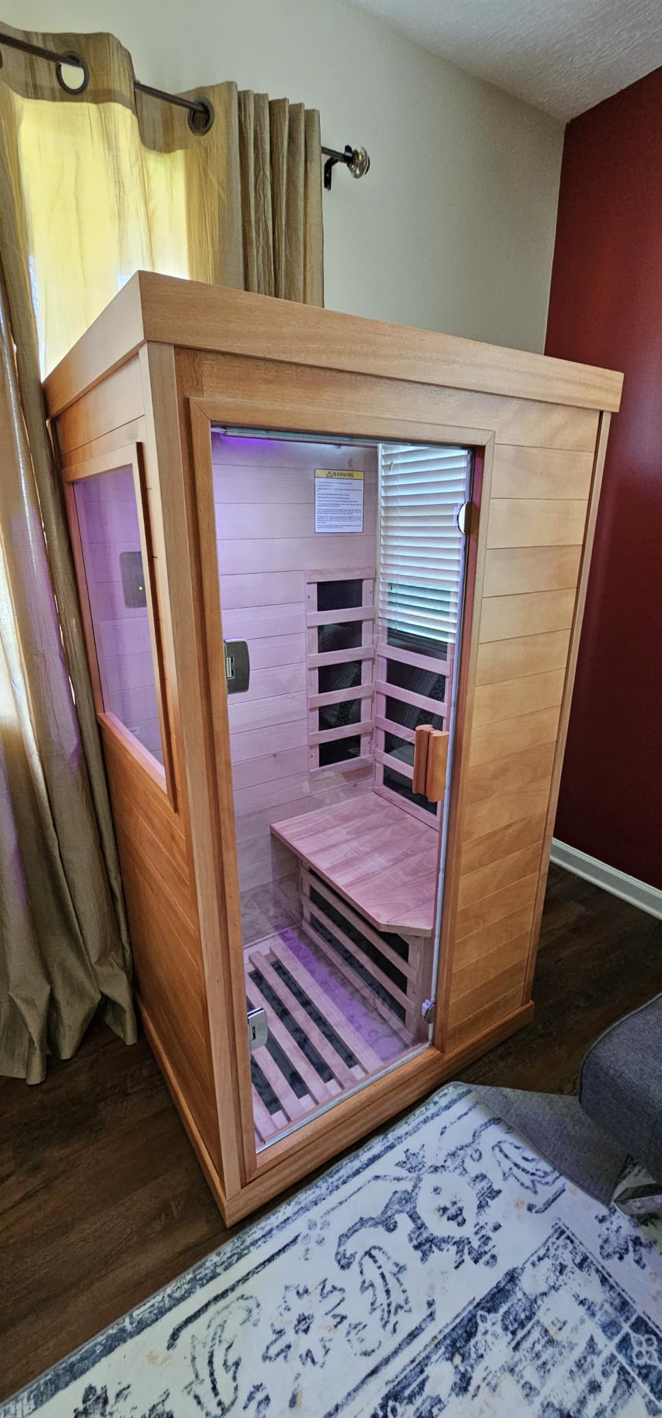 OUTEXER Far Infrared Sauna Home Sauna Spa Room Canadian Hemlock Wood 1200W customer photo 2