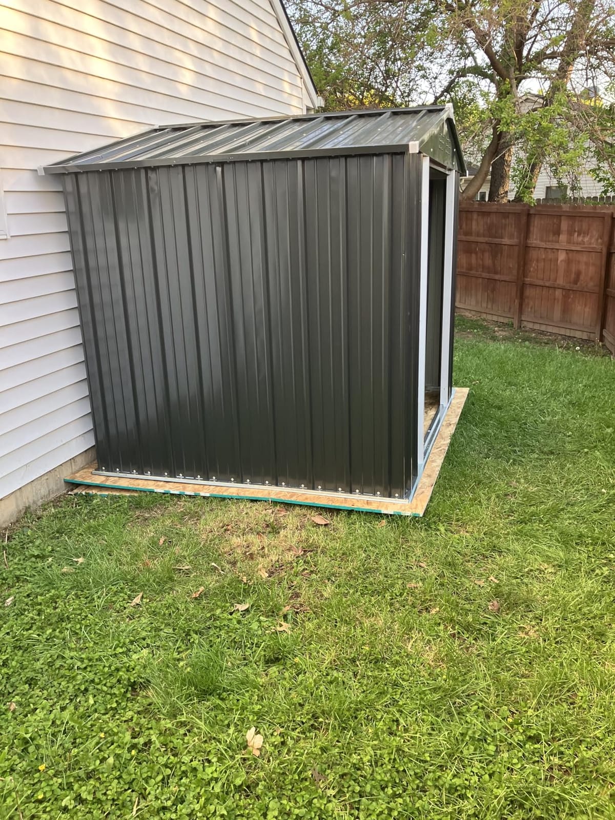 Gizoon 8 x 6 FT Outdoor Storage Shed, Galvanized Metal Garden Shed, Brown customer photo 2