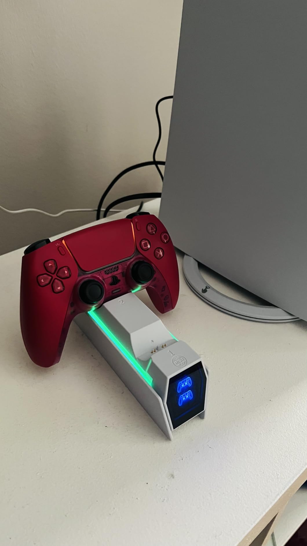PS 5 Controller Charger Station Compatible with PlayStation 5 Edge & Dual Controller, 9 Lightings PS 5 Accessories Charging Station, PS 5 Dock Stand with LED Indicator for PlayStation Consoles customer photo 1