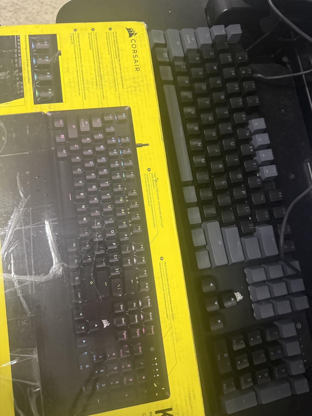 CORSAIR K70 CORE RGB Mechanical Wired Gaming Keyboard with Palmrest – Pre-Lubed MLX Red Linear Switches, SOCD, ABS Double-Shot Keycaps, Sound Dampening, Media Control Dial, QWERTY NA – Black customer photo 1