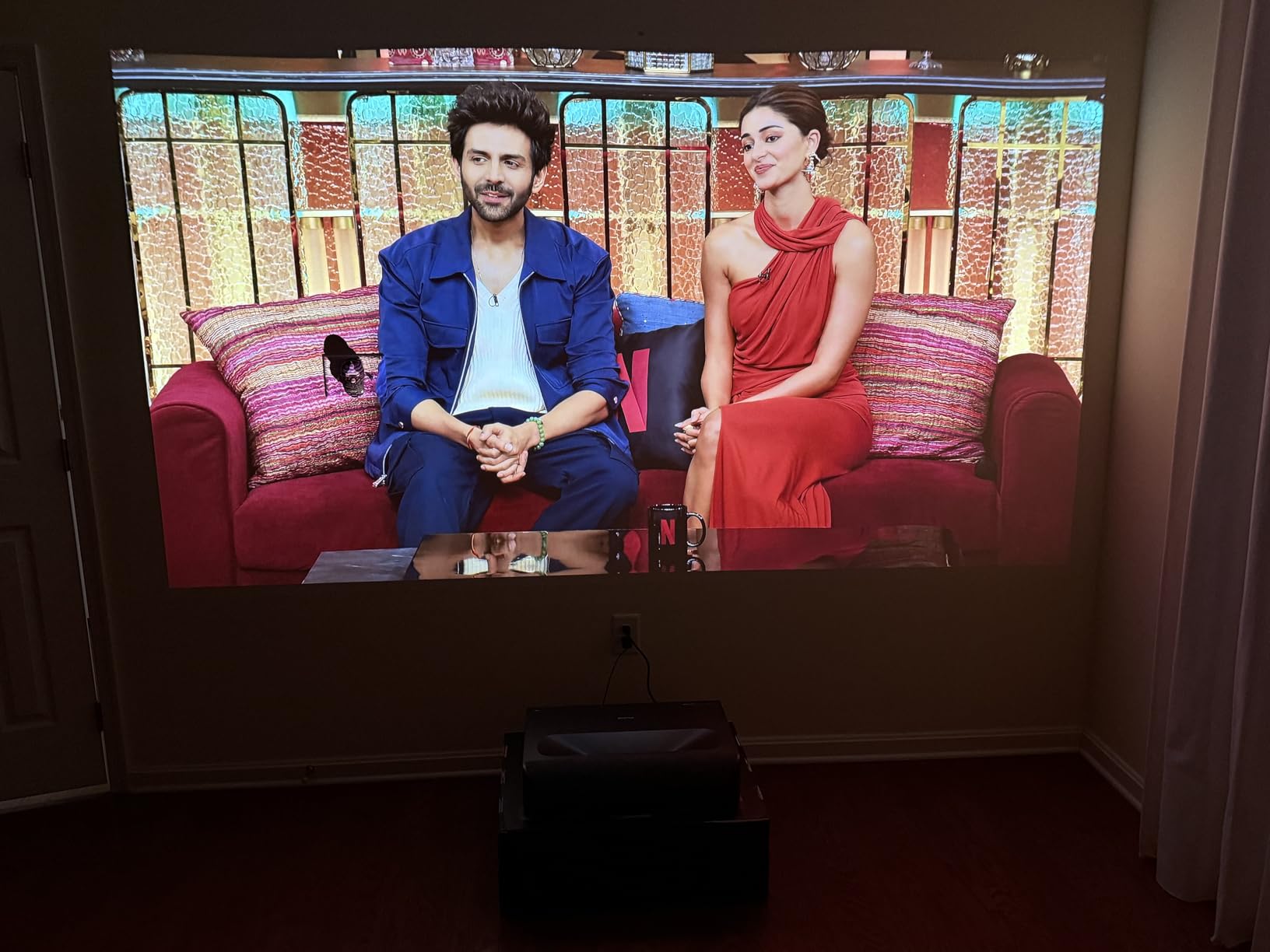 NexiGo Aurora Pro, Ultra Short Throw 4K Tri-Color Laser Projector, 2400 Lumens, Screen Adoption, Dynamic Laser Dimming, Dolby Vision & Atmos, HDR10+, HLG, Active 3D, 60W Speakers, UST TV customer photo 2