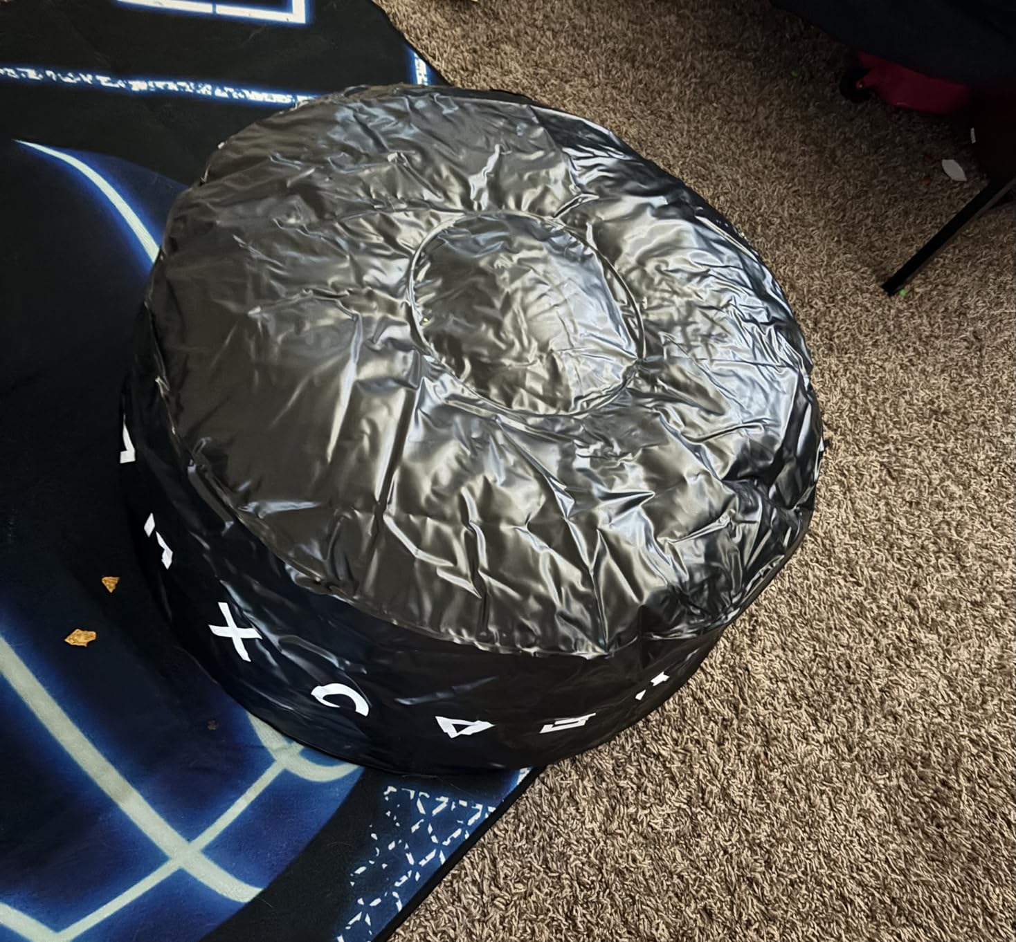 FranFusion Inflatable Gaming Chair for Kids & Teens with Cup Holders and Side Pocket - This Air Bean Bag Game Chair is The Perfect Furniture for Gamer Room Décor (Gaming Time with Ottoman) customer photo 2