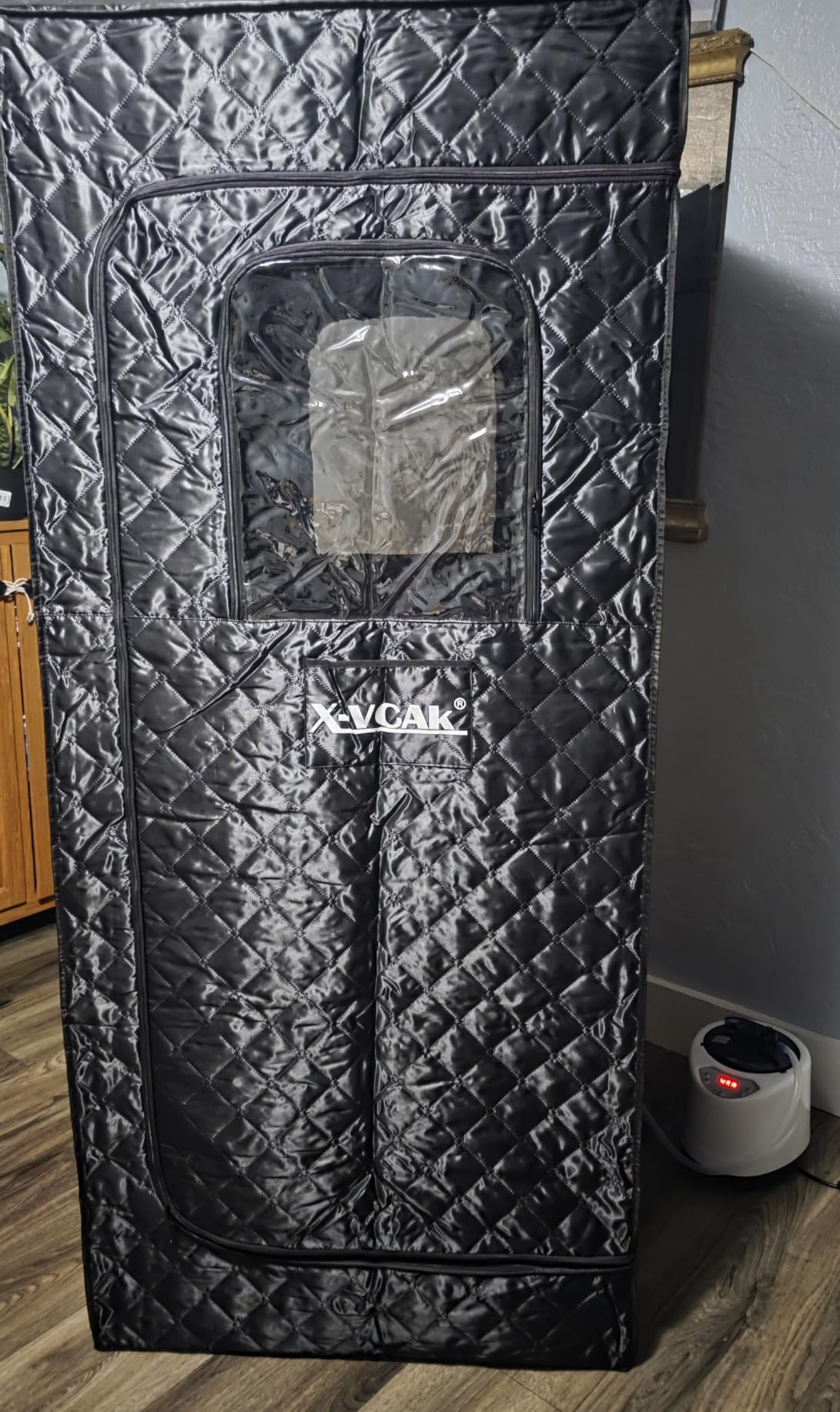 X-Vcak Upgraded Portable Sauna for Home,Relaxation, Steam Sauna for Home with Steamer, Remote Control, Folding Chair, 9 Levels customer photo 1