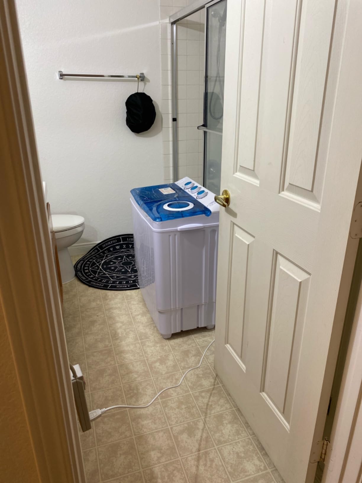 COSTWAY Portable Washing Machine, Twin Tub 26lbs Capacity Laundry, 18lbs Washer and 8lbs Spinner Combo with Timer Knobs, Built-in Drain Pump, Compact Washer for Home Dorm Apartment (Grey+White) customer photo 1
