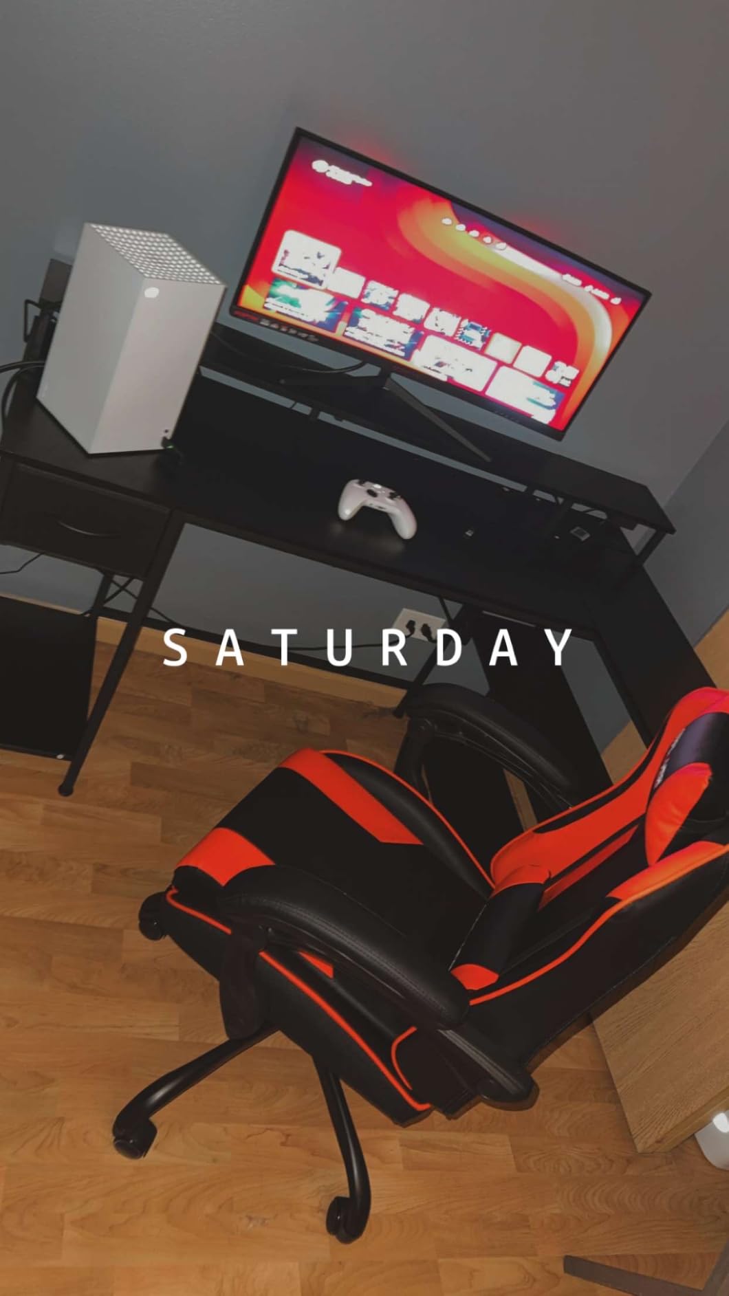 SUPERJARE 53 inch Reversible L Shaped Desk with LED Lights & Power Outlets, Computer Desk with Shelves & Monitor Stand, Gaming Desk with Drawer, Home Office Desk Corner Desk, PU White Drawer customer photo 1