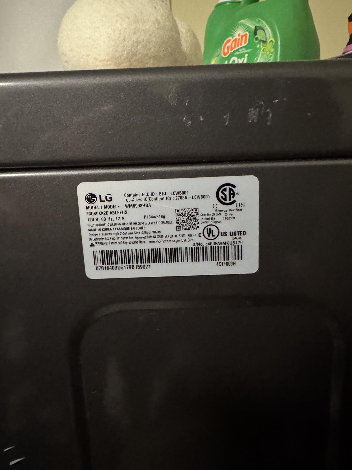 LG 5.0 cu. ft. Mega Capacity Smart Front Load Electric All-in-One Washer Dryer Combo with TurboWash360 WiFi in Black Steel customer photo 2
