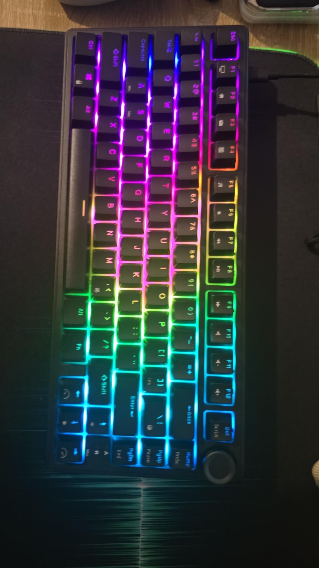 RK ROYAL KLUDGE R75 Wired Mechanical Keyboard with Volume Knob, 75% Mechanical Gaming Keyboard Gasket Mount, Hot Swappable Silver Switch, MDA Profile PBT Keycaps, Creamy Keyboards, Black customer photo 1