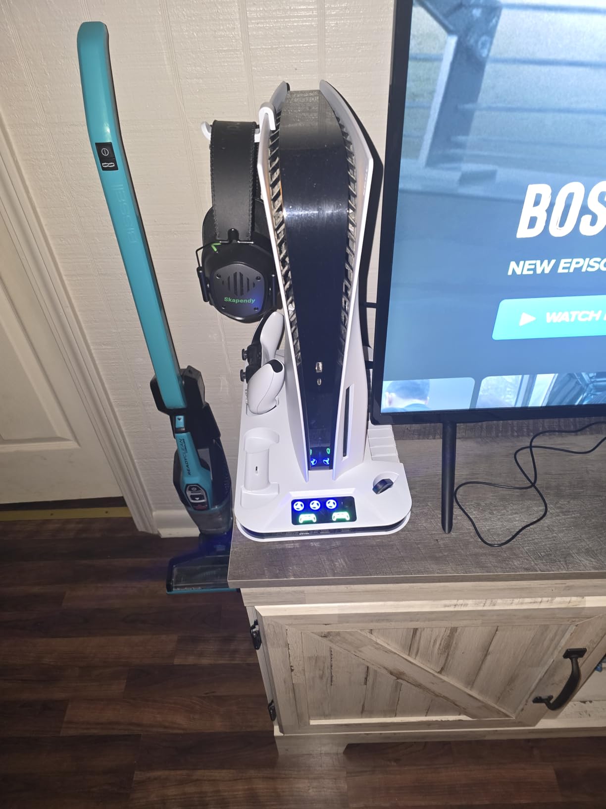 PS5/Slim/Pro Cooling Station with Controller Charging Station for Playstation 5 Slim&Standard&Pro Disc/Digital Console, PS5 Pro Stand Cooler Accessories Incl Cooling Fan/3 USB Hubs customer photo 1