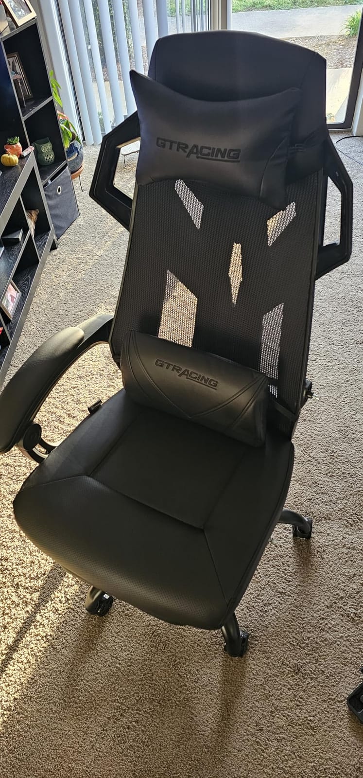 GTPLAYER Gaming Chair, Computer Chair with Mesh Back, Ergonomic Gaming Chair with Footrest, Reclining Gamer Chair with Adjustable Headrest and Lumbar Support for Gaming and Office (Black) customer photo 1
