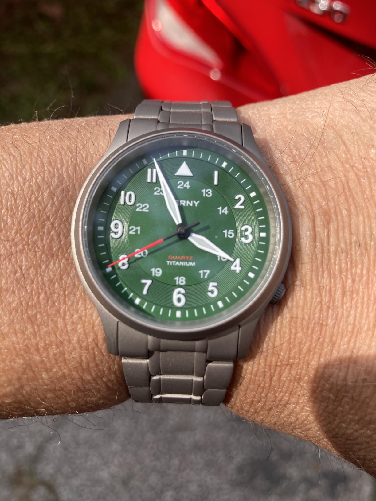 BERNY Titanium Field Watch for Men, Unisex Quartz 5ATM Waterproof Luminous customer photo 1