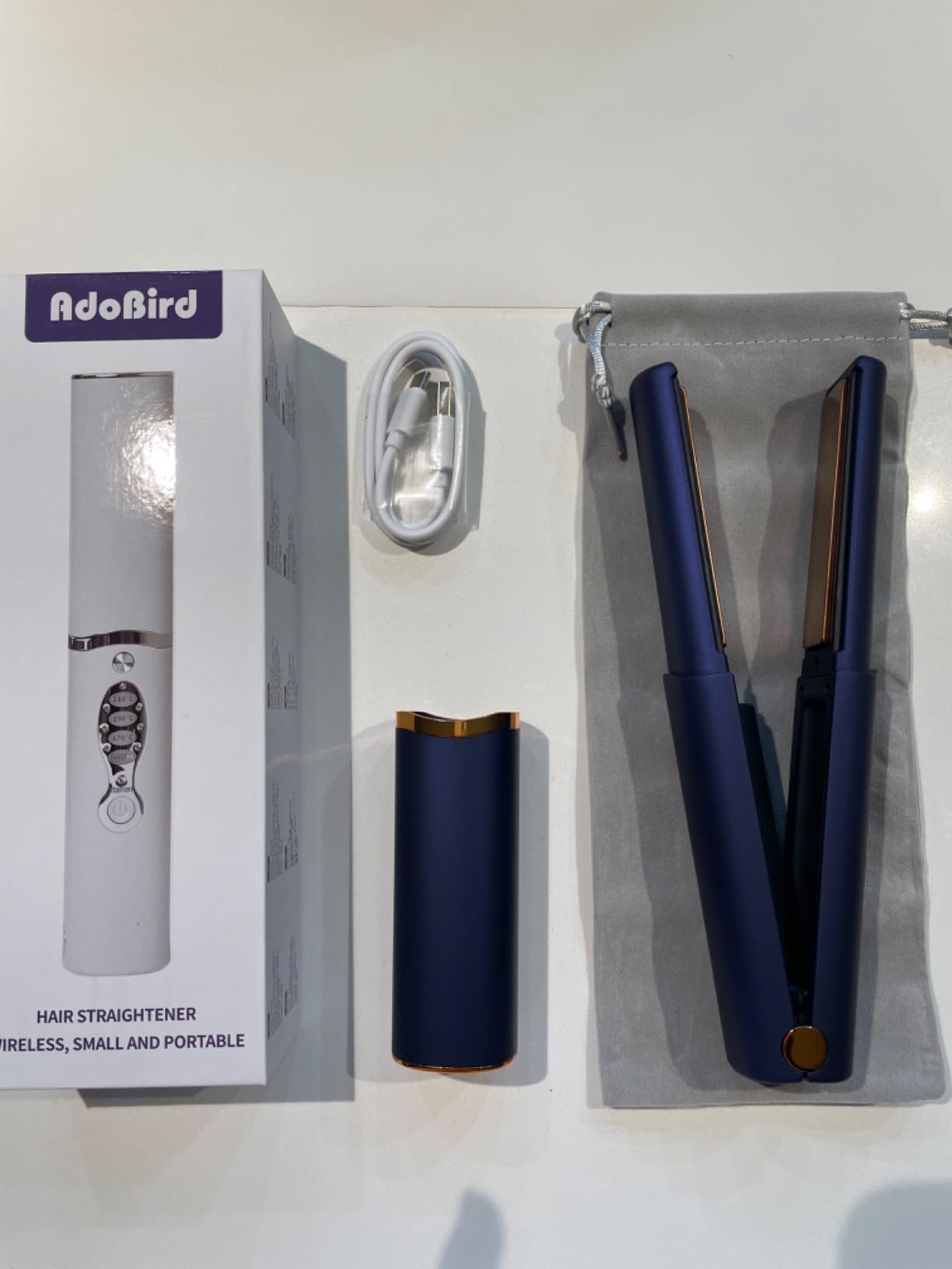 Cordless Hair Straighteners 5000 mAh Long Range Titanium Portable Flat Iron Wireless Mini Hair Straightener 2 in 1 for Straightening and Curling Travel Straightener max. 210℃/410℉ Heats Up in Seconds customer photo 2