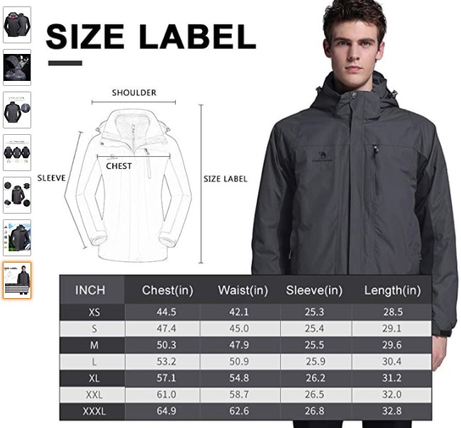 CAMEL CROWN Men's Ski Jacket 3 in 1 Waterproof Winter Jacket Snow Jacket Windproof Hooded with Inner Warm Fleece Coat customer photo 2