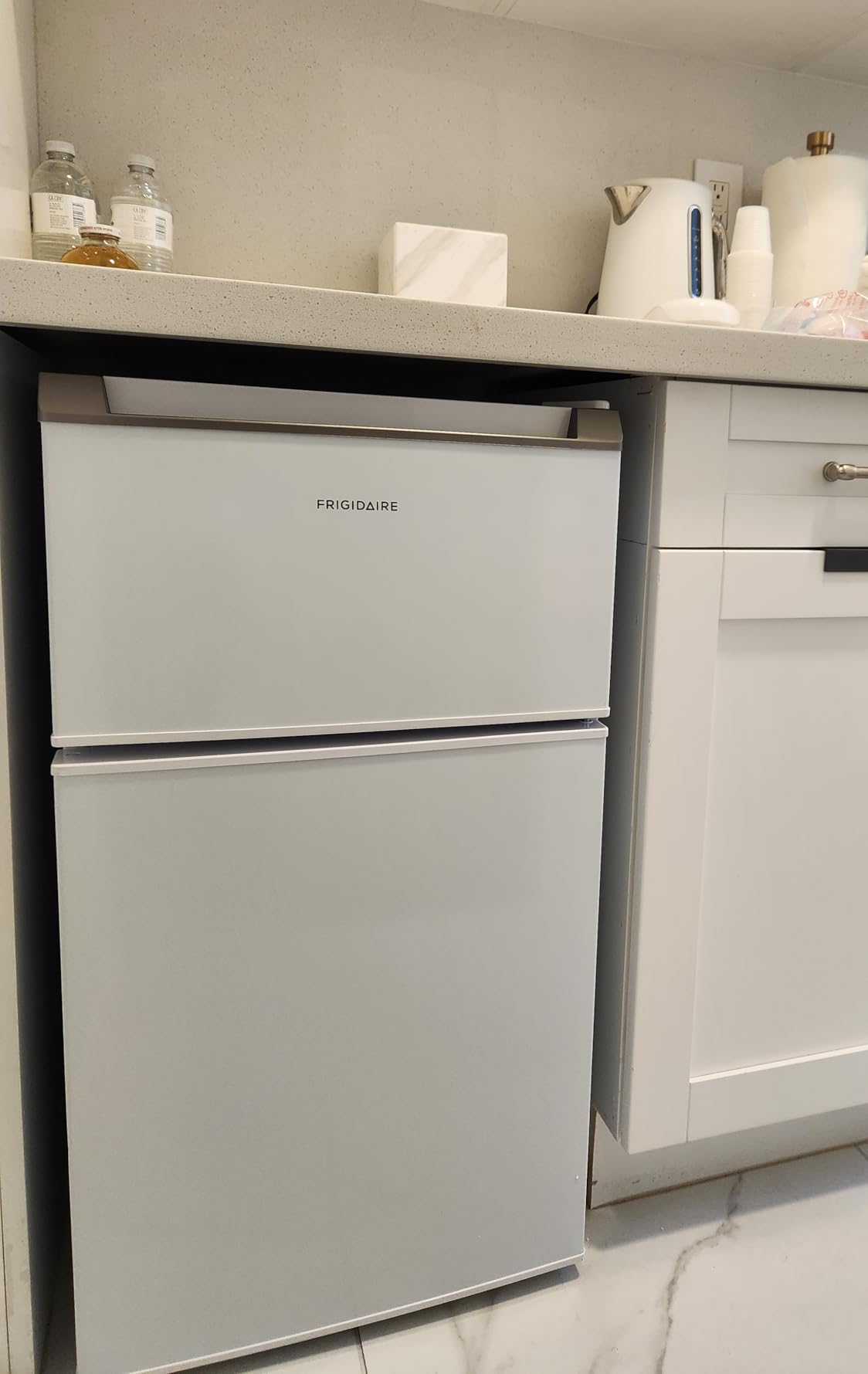Frigidaire Compact Refrigerator with Top Freezer - 2 Door Fridge with 3.2 Cu Ft, Contemporary Series, Platinum customer photo 2