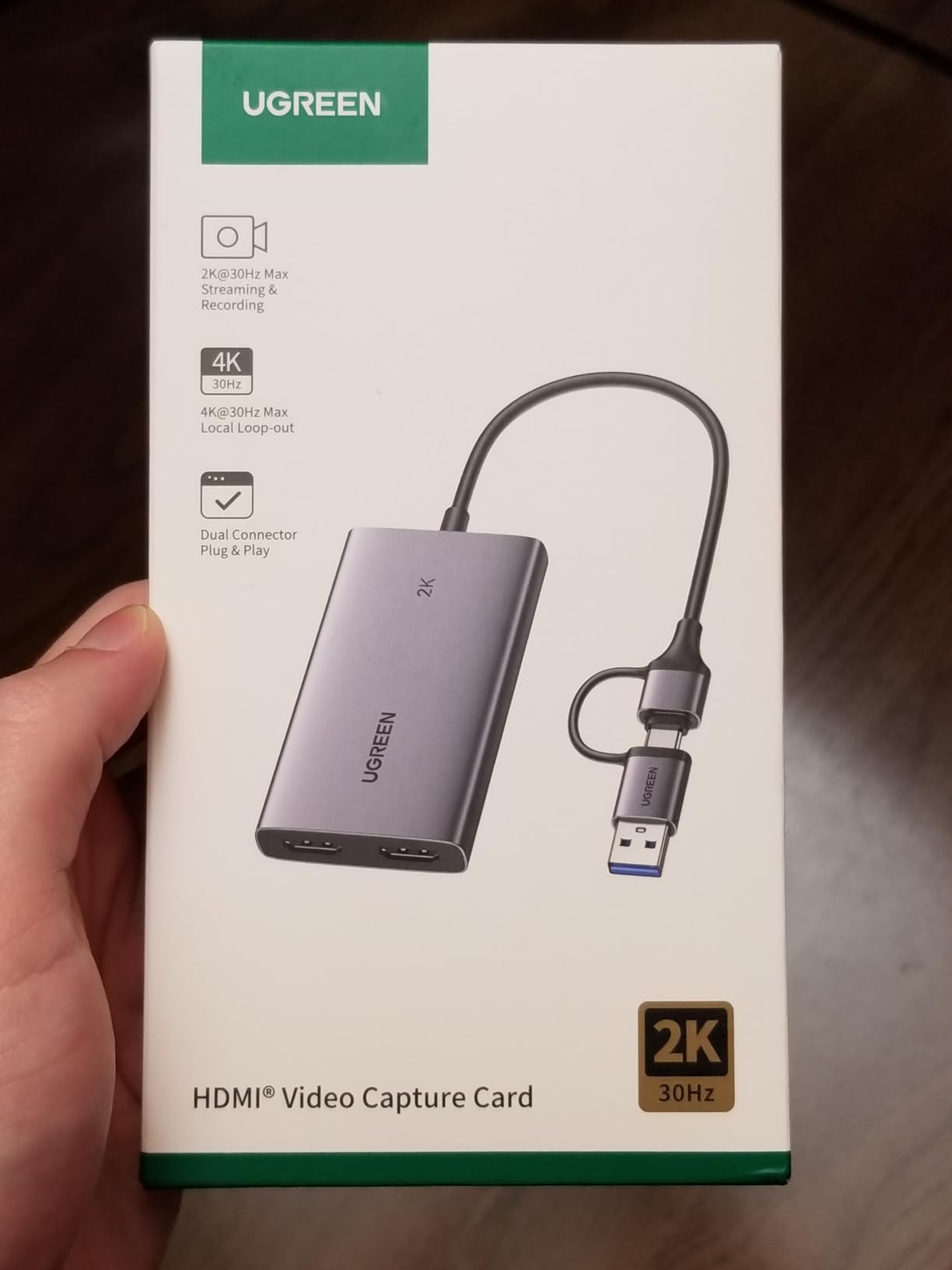 UGREEN 4K@30Hz Loop Out HDMI Capture Card for 2K 30FPS 1080P 60FPS USB 3.0 customer photo 1
