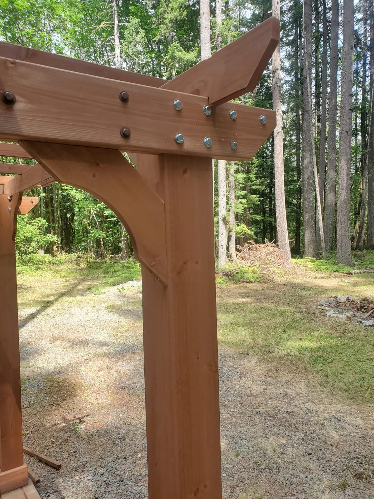 Yardenaler 12 x16 FT Wooden Pergola, Cedar Wood Gazebo with Flat Roof, Outdoor Garden Shelter with Stakes Included, Patio, Deck, Backyard, Lawn customer photo 1