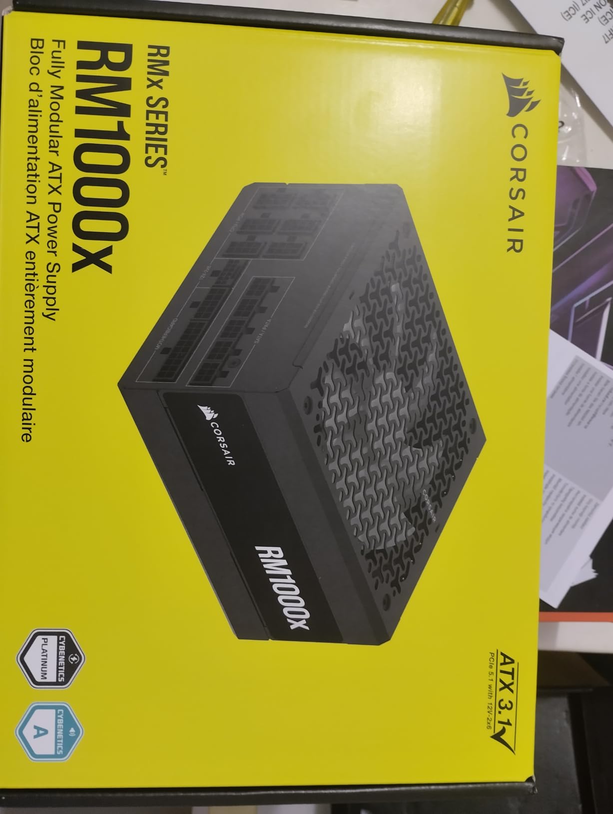 CORSAIR RM1000x ATX 3.1 PCIe 5.1 1000W Power Supply – Black customer photo 1