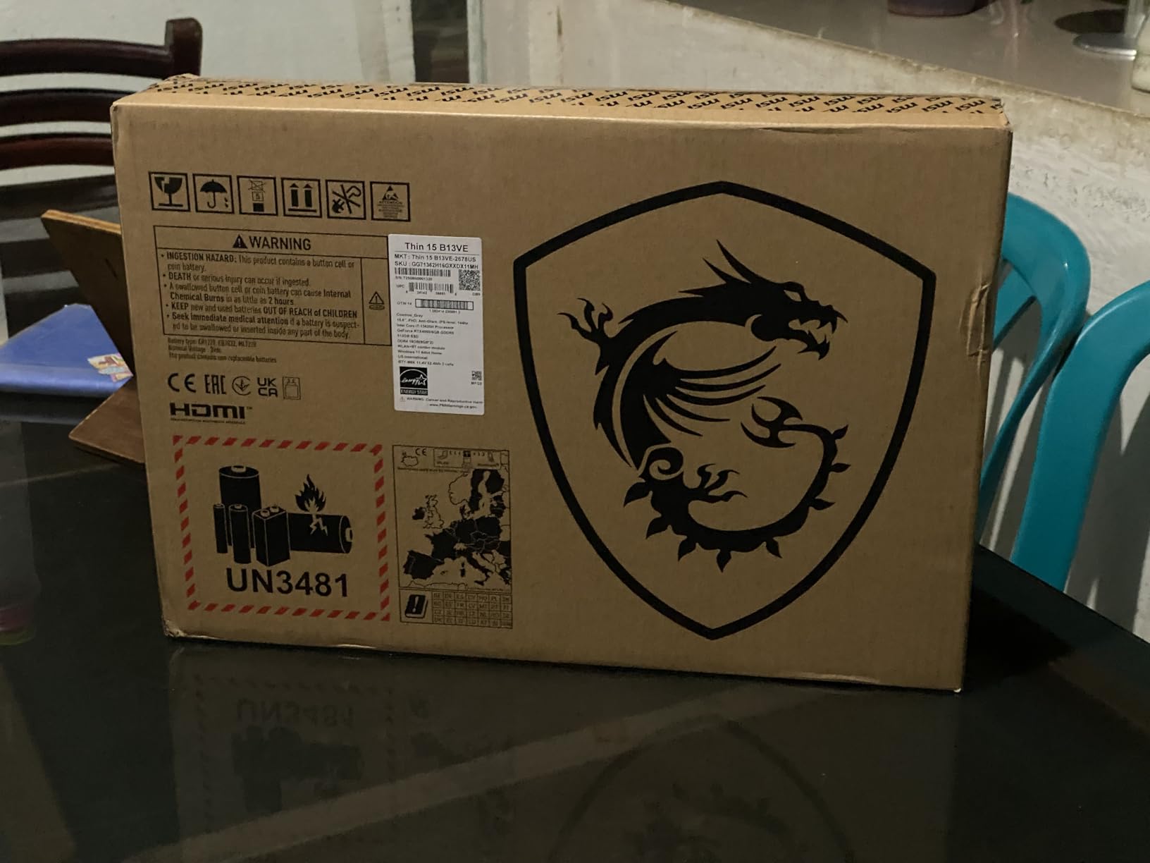 msi Thin 15 15.6” 144Hz FHD Gaming Laptop: Intel Core i7-13620H, NVIDIA Geforce RTX 4050, 16GB DDR4, 512GB NVMe SSD, WiFi 6E, Win 11: Black B13VE-2678US customer photo 2