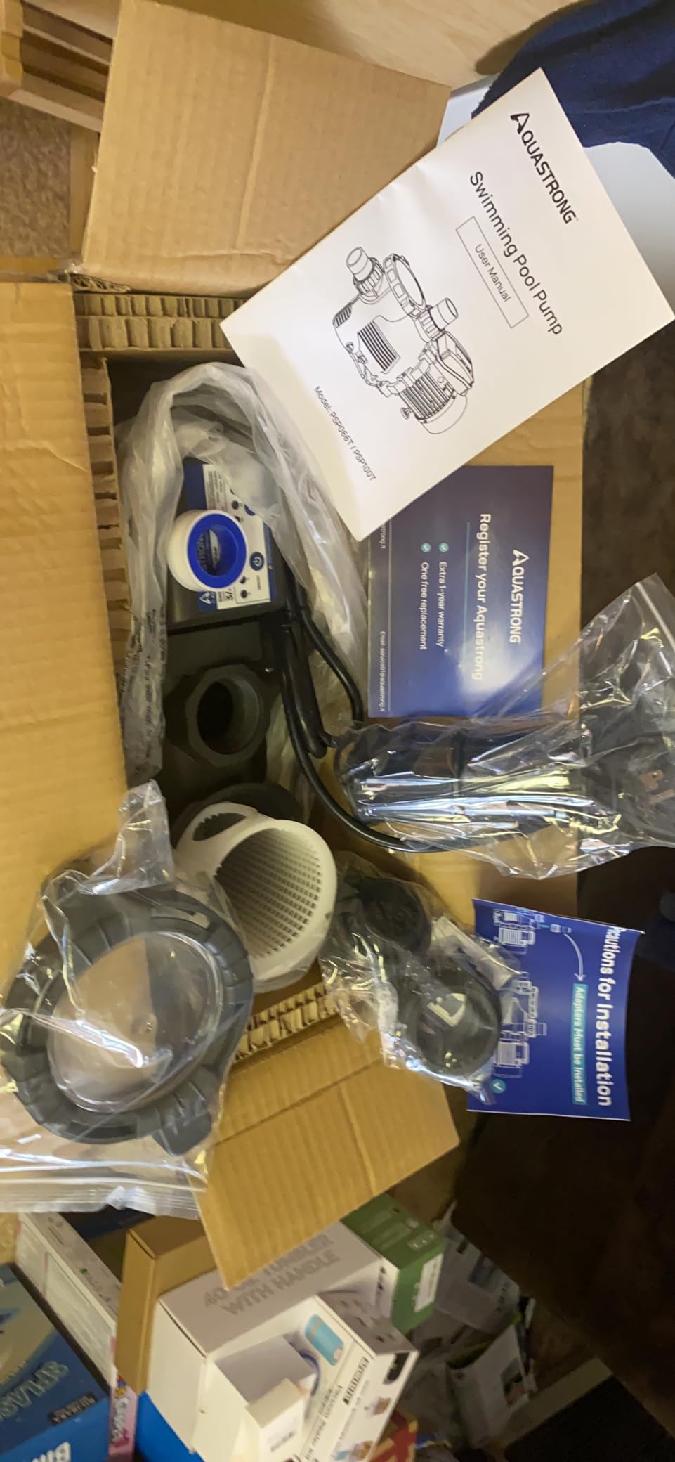 AQUASTRONG 1 HP Above Ground Pool Pump with Timer, 1.25