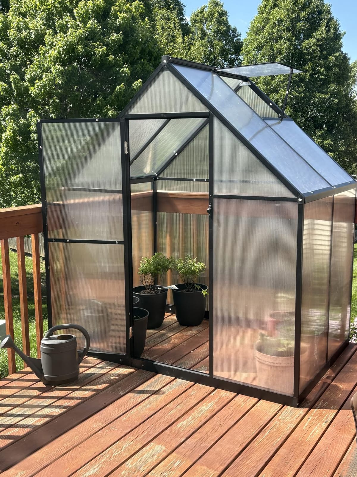 8X14FT Green House with Thermometers, Large Aluminum Greenhouse for Outdoor customer photo 1