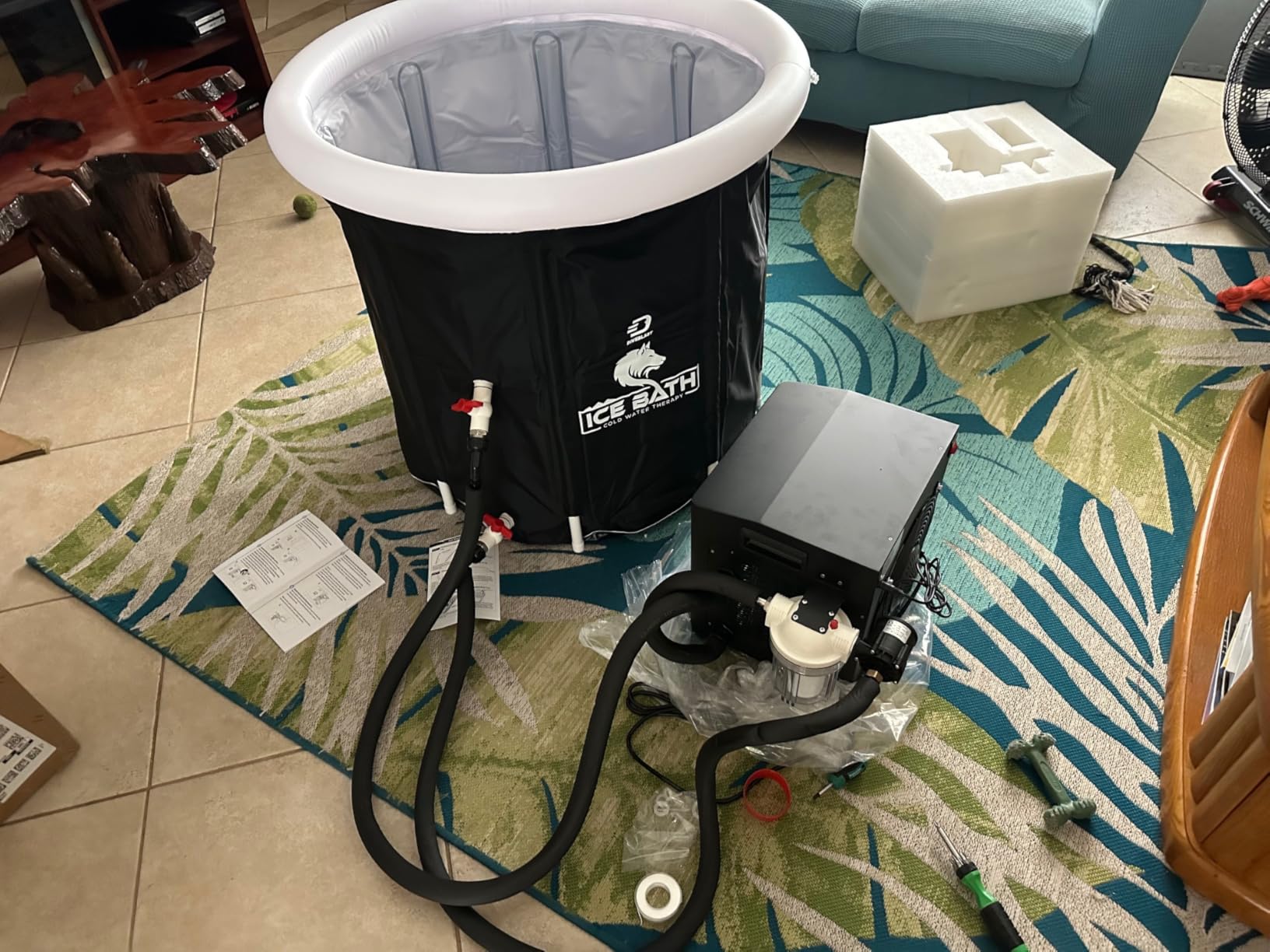 Diveblast Cold Plunge Tub With Water Chiller, Pump and Filter - Low Consumption 2/3 HP Cold Plunge Chiller - Cools Water Down to 39°F customer photo 2