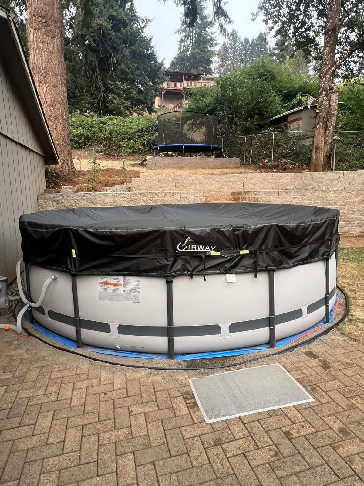 UIRWAY 500D Winter Pool Cover 18FT Round [Upgraded Heavy Duty Thick Fabric] customer photo 2