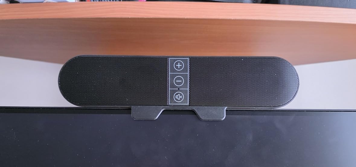 Computer Speakers for Desktop PC Monitor, USB Plug-in, Wired, Computer Soundbar for PC, Laptop Speakers with Adaptive-Channel-Switching, Loud Sound, Deep Bass, USB C Adapter, Easy to Clip on Monitor customer photo 1