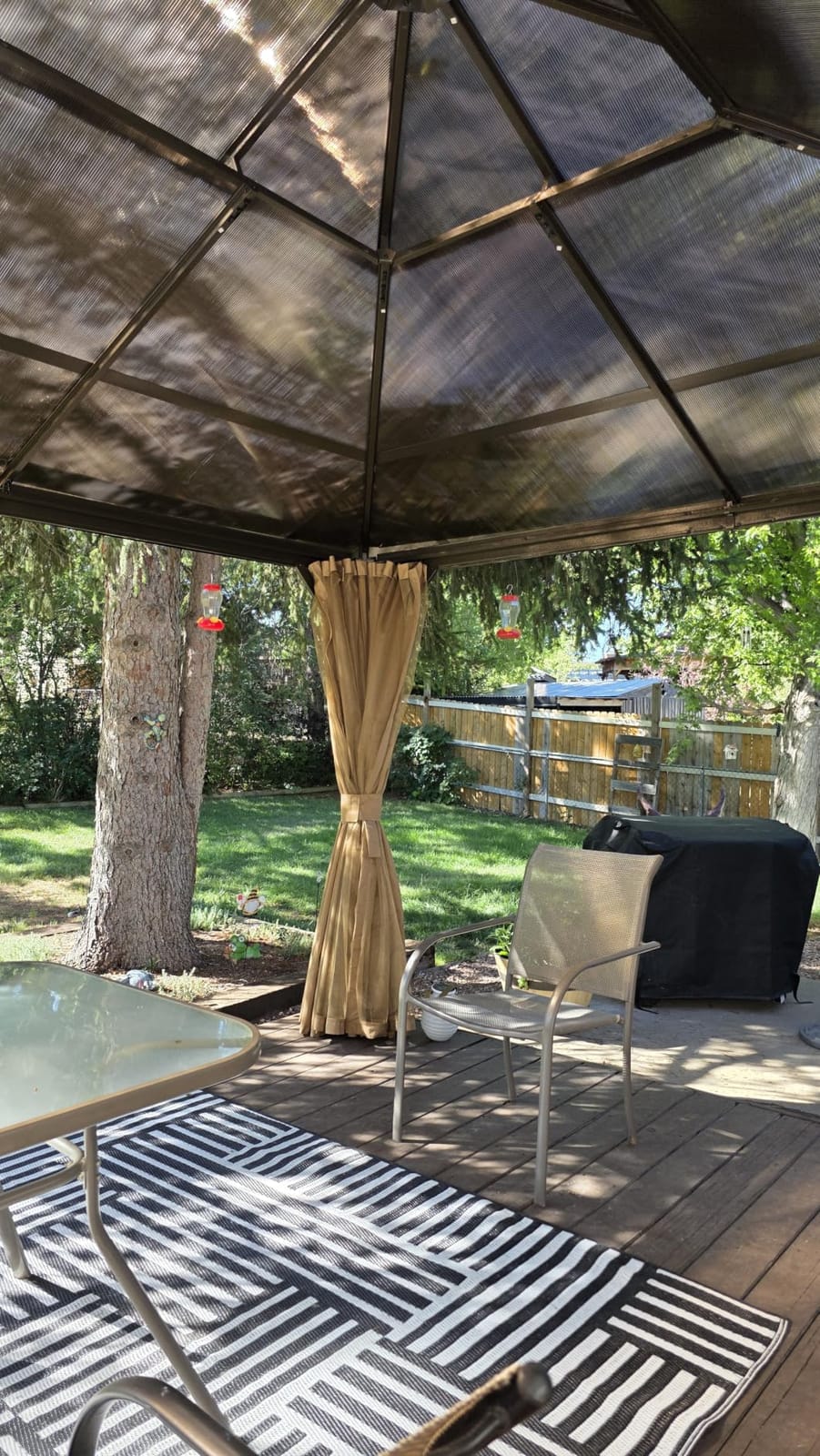 Aoxun 12'x12' Hardtop Gazebo with Polycarbonate Double Roof, Brown customer photo 2