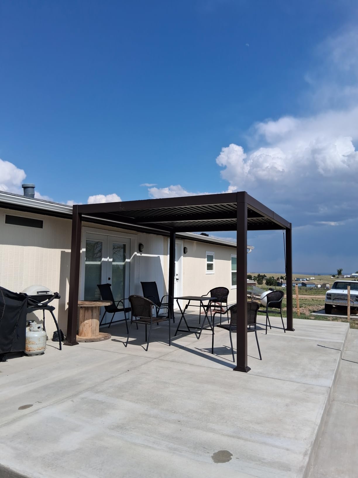 PURPLE LEAF Outdoor Louvered Pergola 11' x 23' Adjustable roof, Bronze customer photo 2