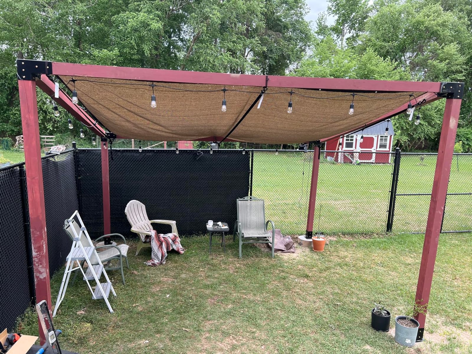 Pergola Kit, Slanted Roof Pergola Bracket, 3-Way Brackets with Post Base Kit, Log Cabin Outdoor 4