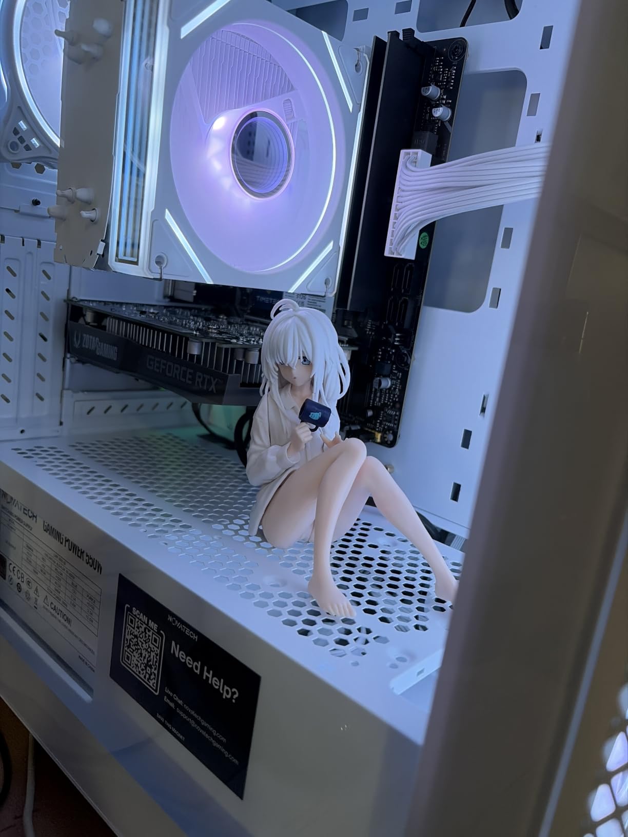 NOVATECH Phantom Prebuilt Gaming PC Desktop Computer - RTX 3050 - i7 Xeon 3.5GHz - 16GB RAM - 512GB M.2 SSD WiFi/BT, Win 11 Pro - Gaming Computer Tower, Pre Built PC Gaming - 1 Year Warranty (White) customer photo 1