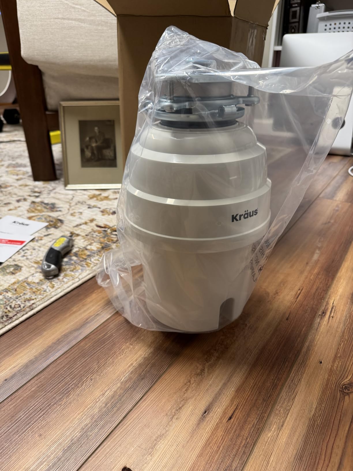 KRAUS WasteGuard 1 HP Continuous Feed Garbage Disposal with Ultra-Quiet Motor for Kitchen Sink with Power Cord and Flange Included, KWD201-100MCG customer photo 2