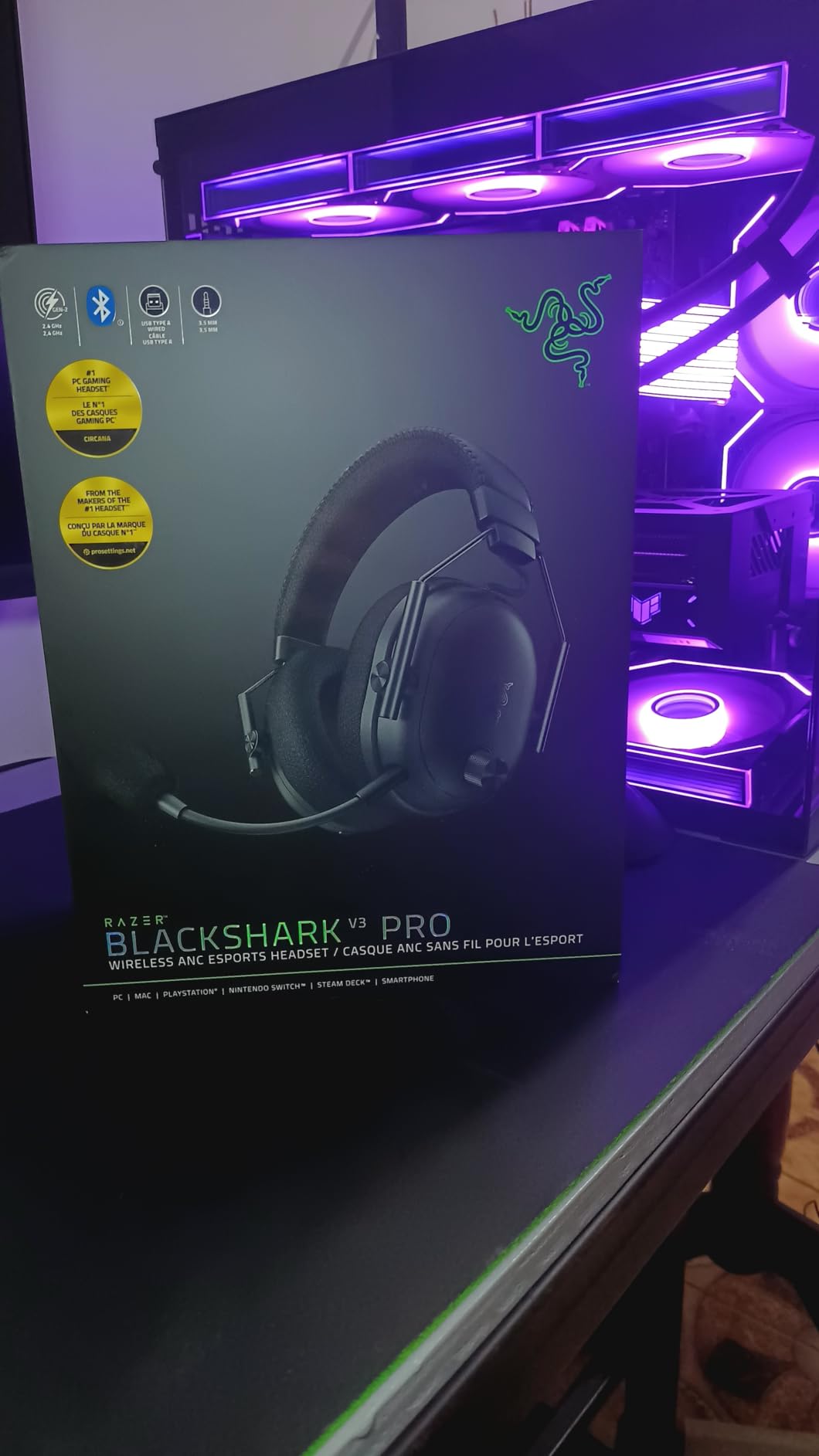 Razer BlackShark V3 Pro Wireless ANC Gaming Headset for PC, Black customer photo 1